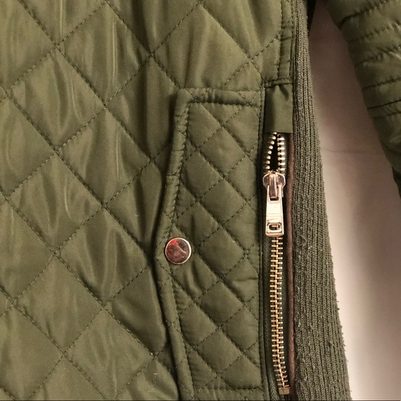 Army Green Quilted Jacket. - Picture 4 of 6